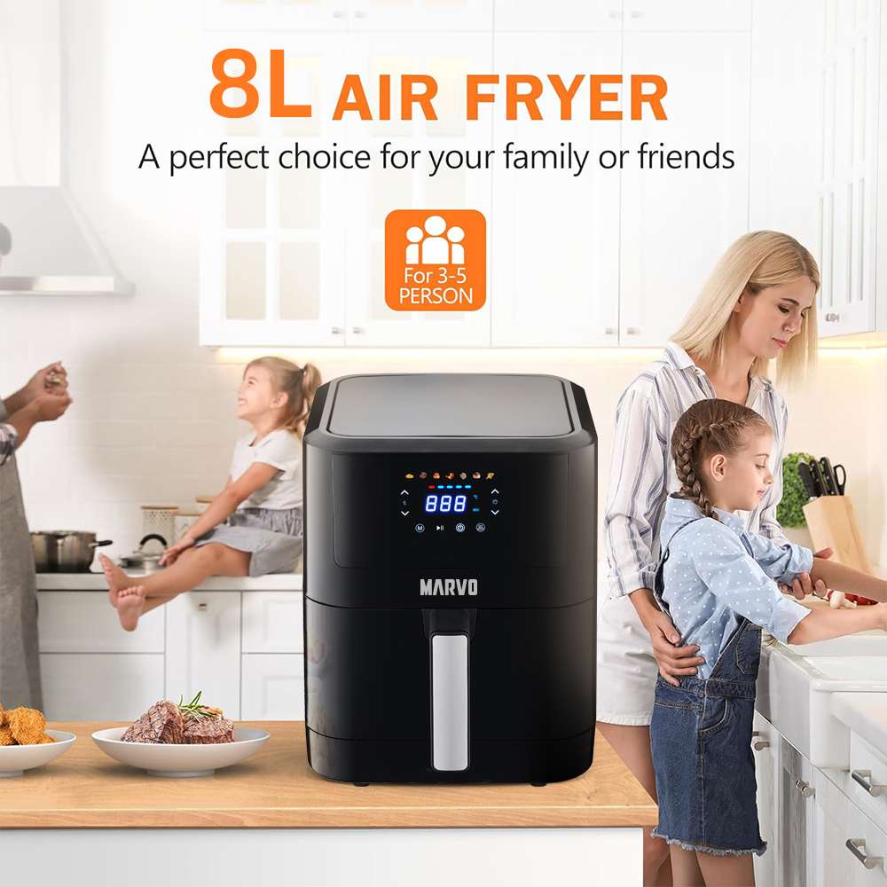 Freidora Sin Aceite Marvo HAF-106 8L NEGRO