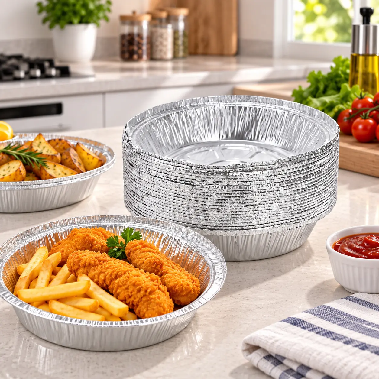 Bandeja de Aluminio X 50 Para Freidora 20X4CM Redonda