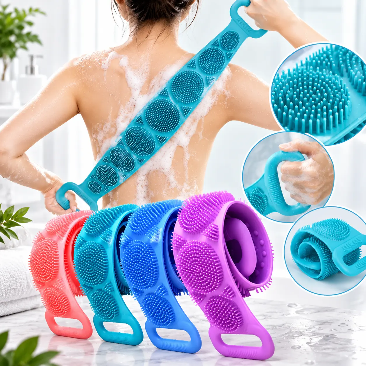 Cepillo Esponja De Ducha Para Espalda Silicona