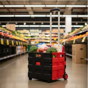 Carro Caja Plegable Con Ruedas Carrito Multiuso Compras