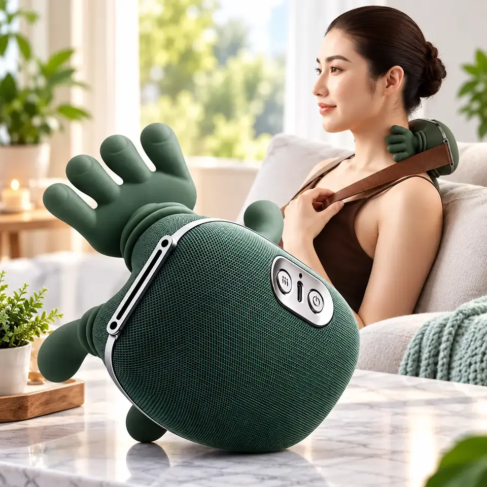 Masajeador de Manos Cuello, Espalda y Cervical Recargable Usb Verde