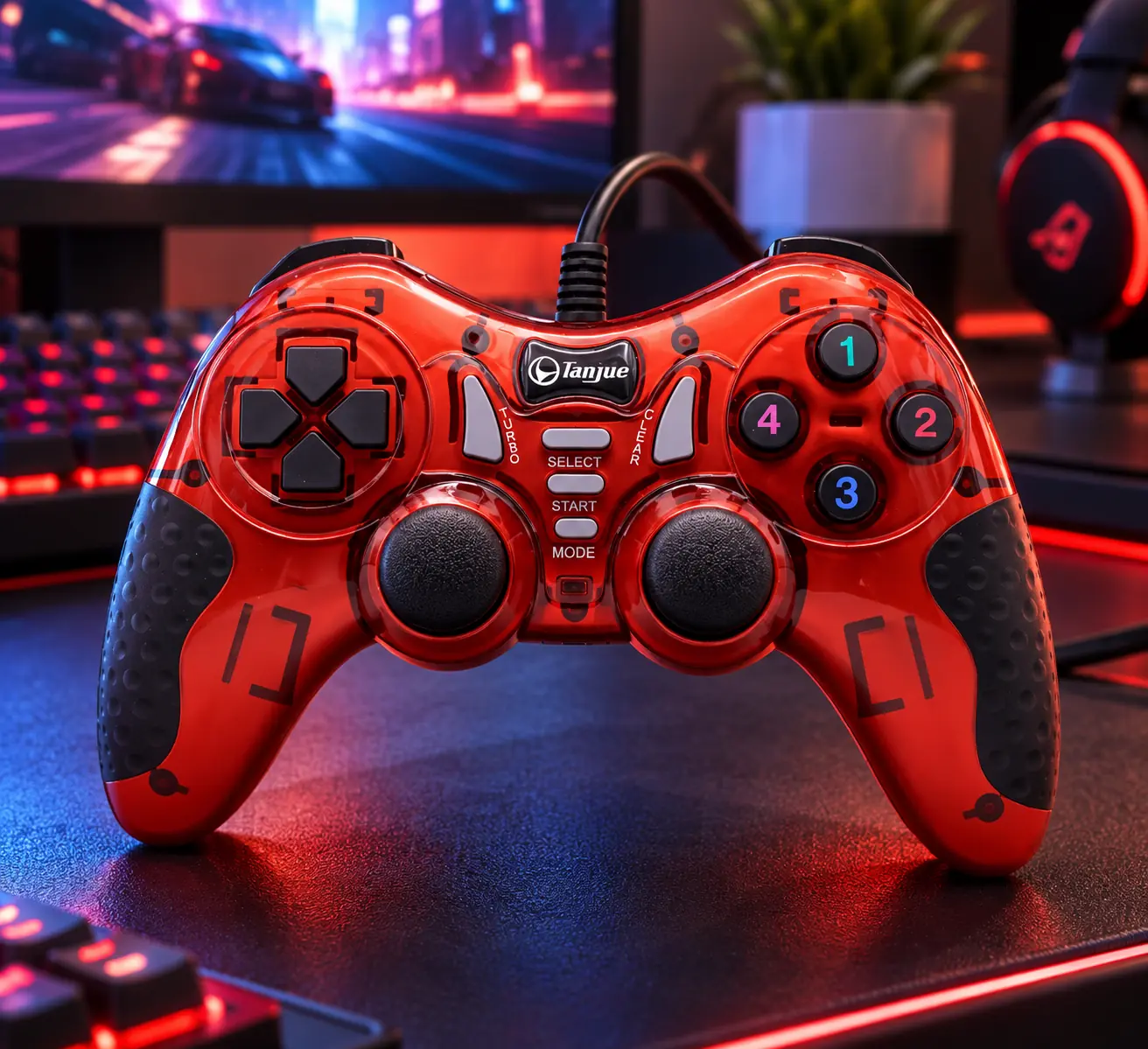 Joystick PC con USB y Cableado Langue L3000 Rojo