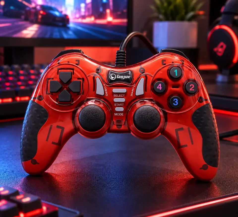 Joystick PC con USB y Cableado Langue L3000 Rojo