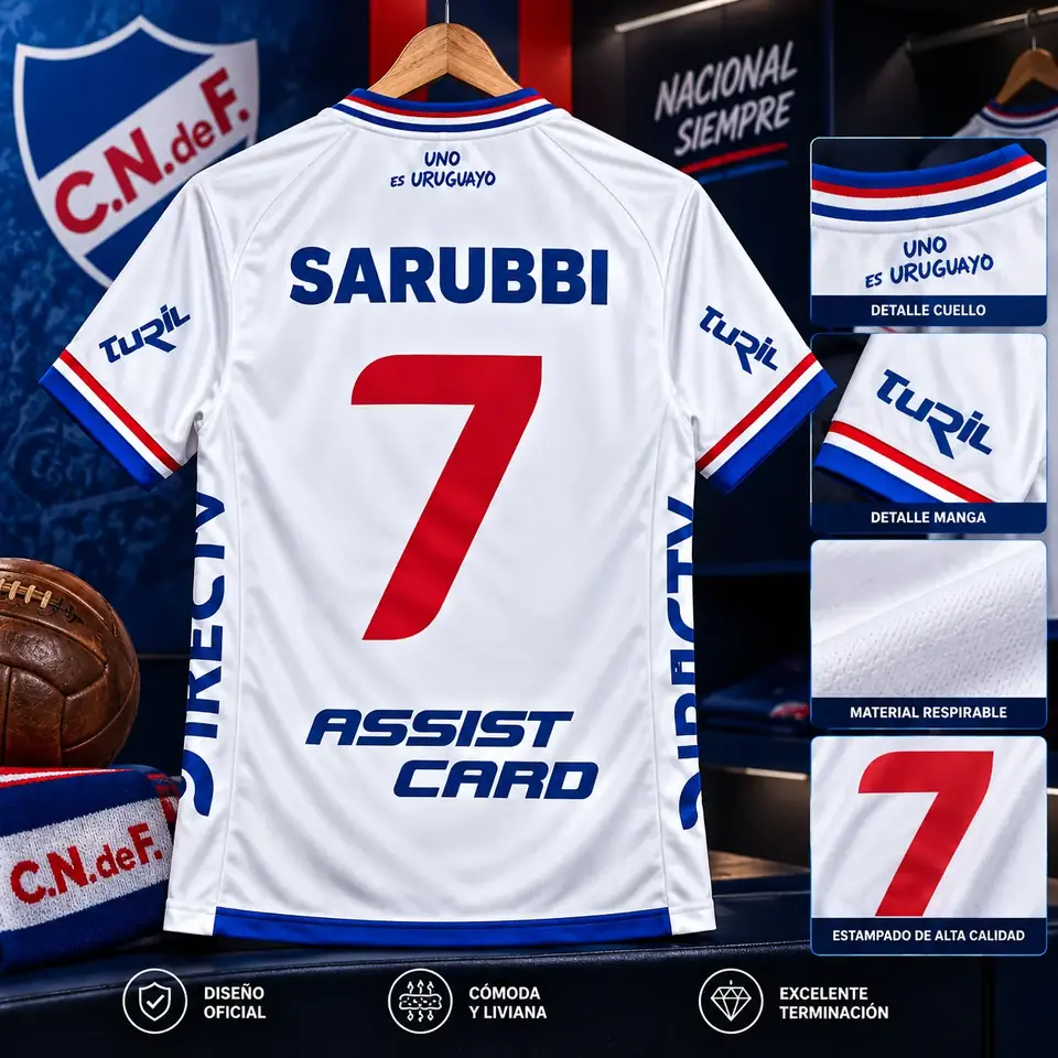 Camiseta de Nacional 2da Alternativa Blanca (Réplica)