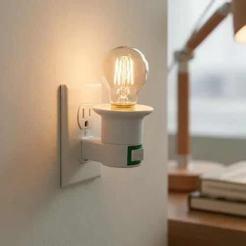 Adaptador Porta Lampara Con Enchufe Y Llave De Encendido E27