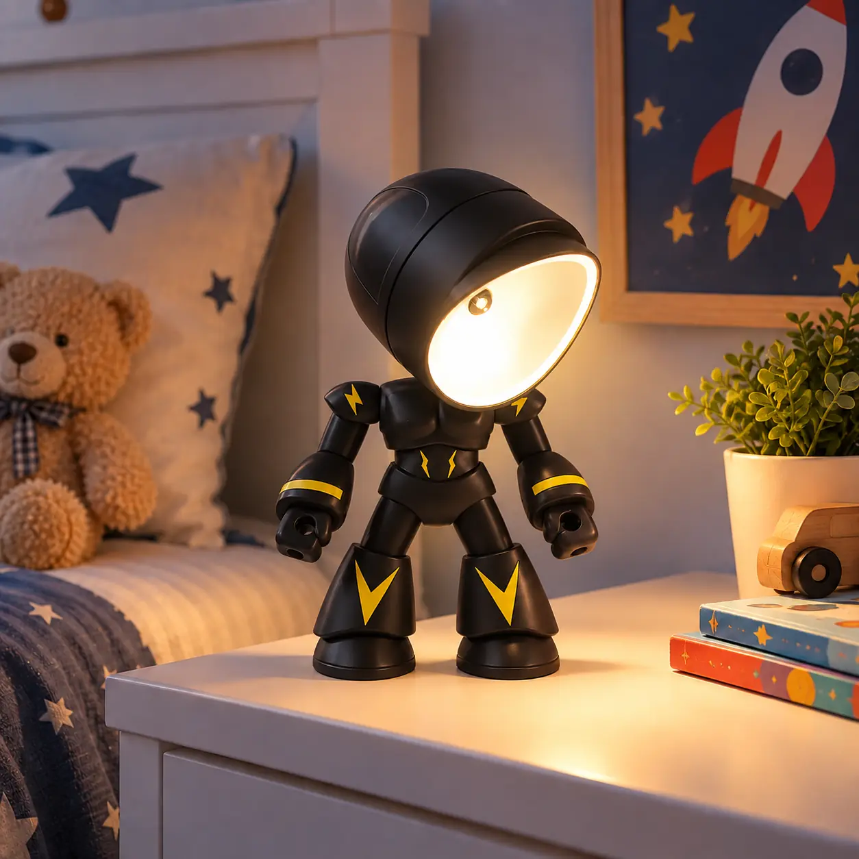 Lampara Portatil Led Diseño de Heroe Negro varios Colores