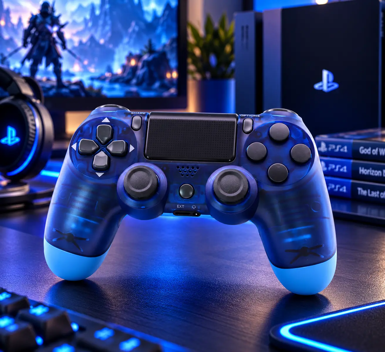 Joystick Inalambrico Compatible con PS4 Azul