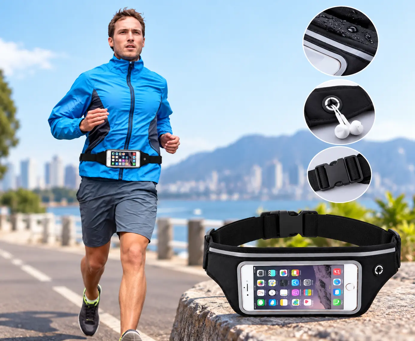 Cinturon Deportivo Riñonera Para Celular Elastica Liviana Oculta Correr