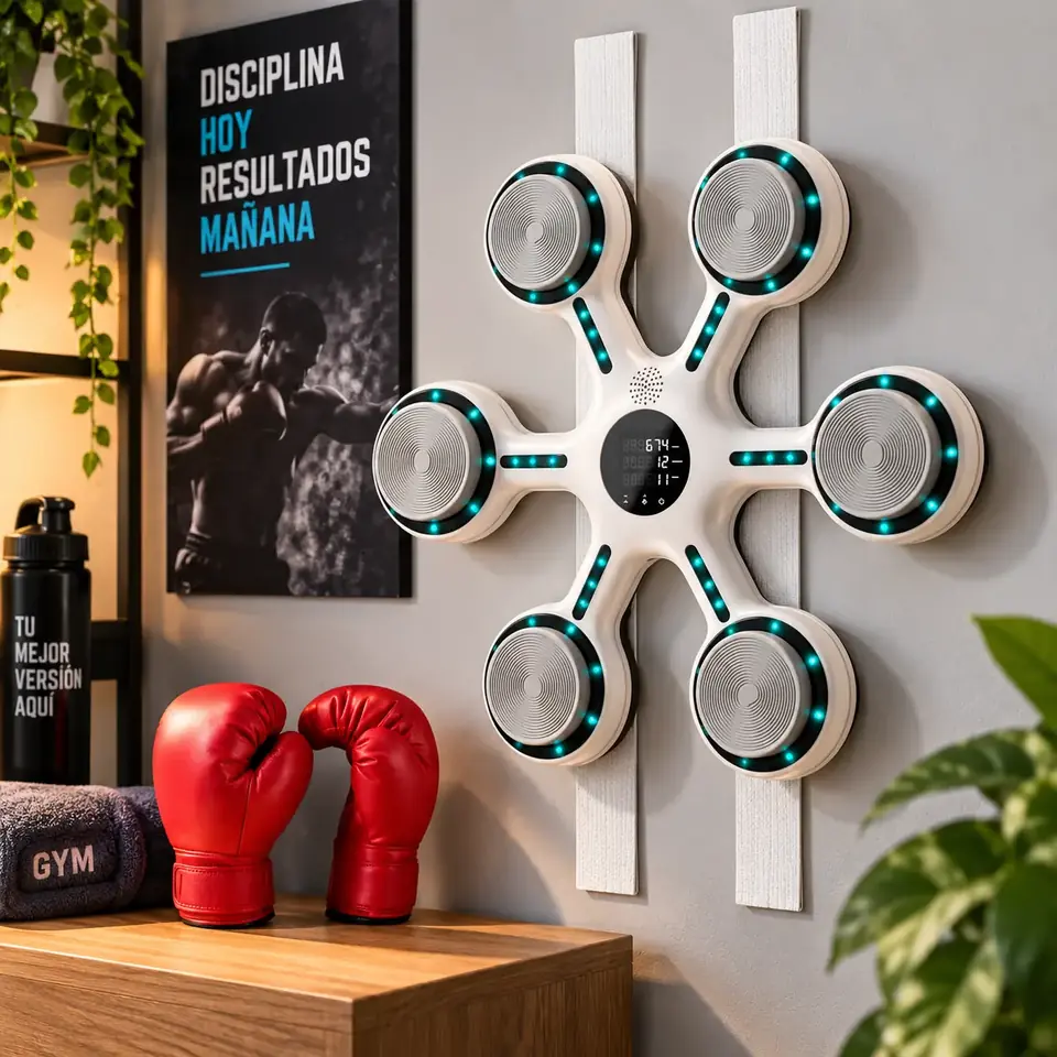 Maquina de Boxeo con Luz y Musica y Bluetooth de Color Blanco