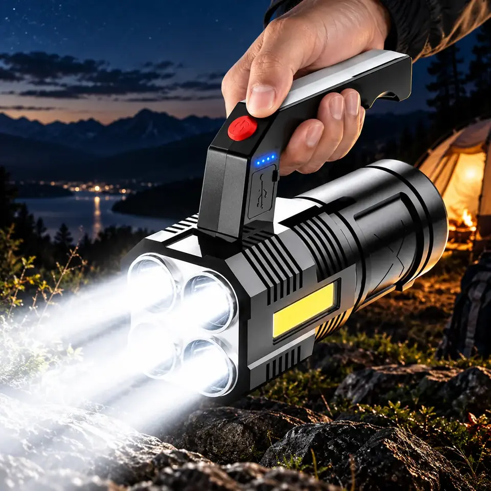 Linterna Foco Farol Led De Mano Recargable Camping