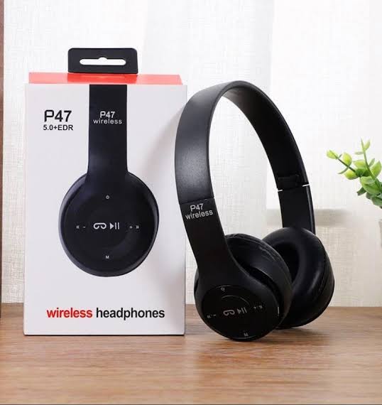 Auricular Vincha Bluetooth P47 / Fm, Sd Color Negro
