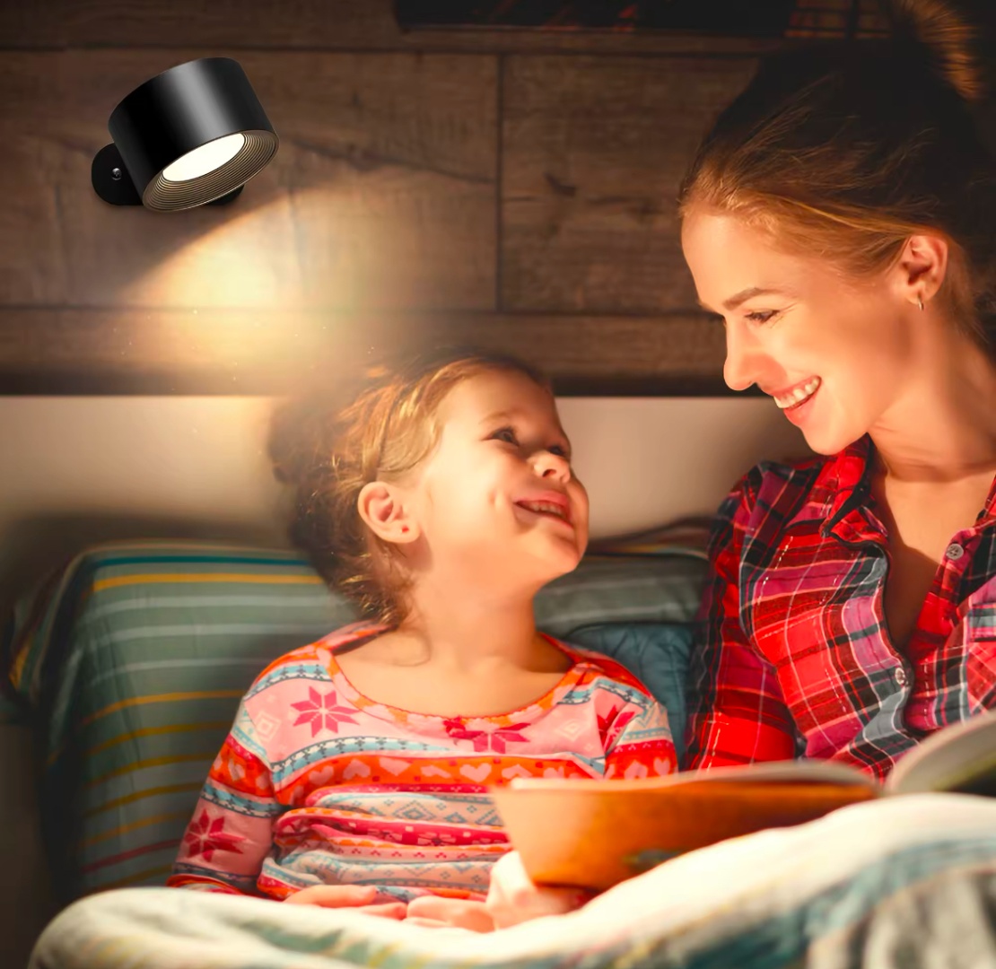 Lámpara Aplique Pared Inalambrica Magnética Doble Luz Tactil Recargable Usb 3 Tonos De Luz + Control