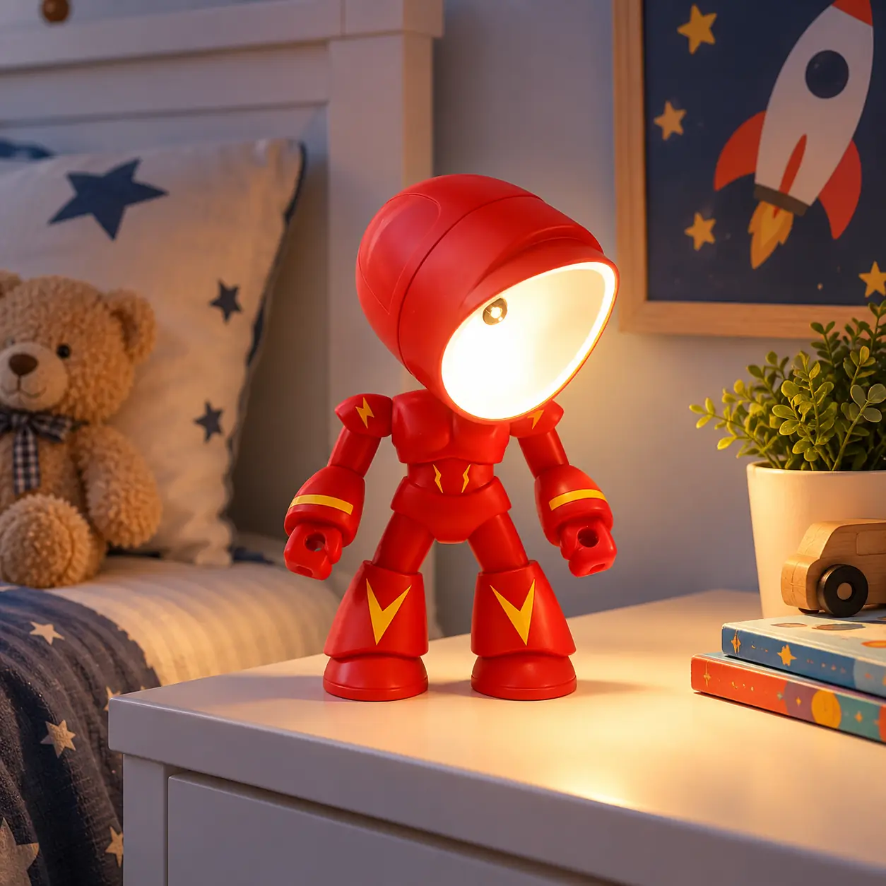 Lampara Portatil Led Diseño de Heroe Rojo - varios colores