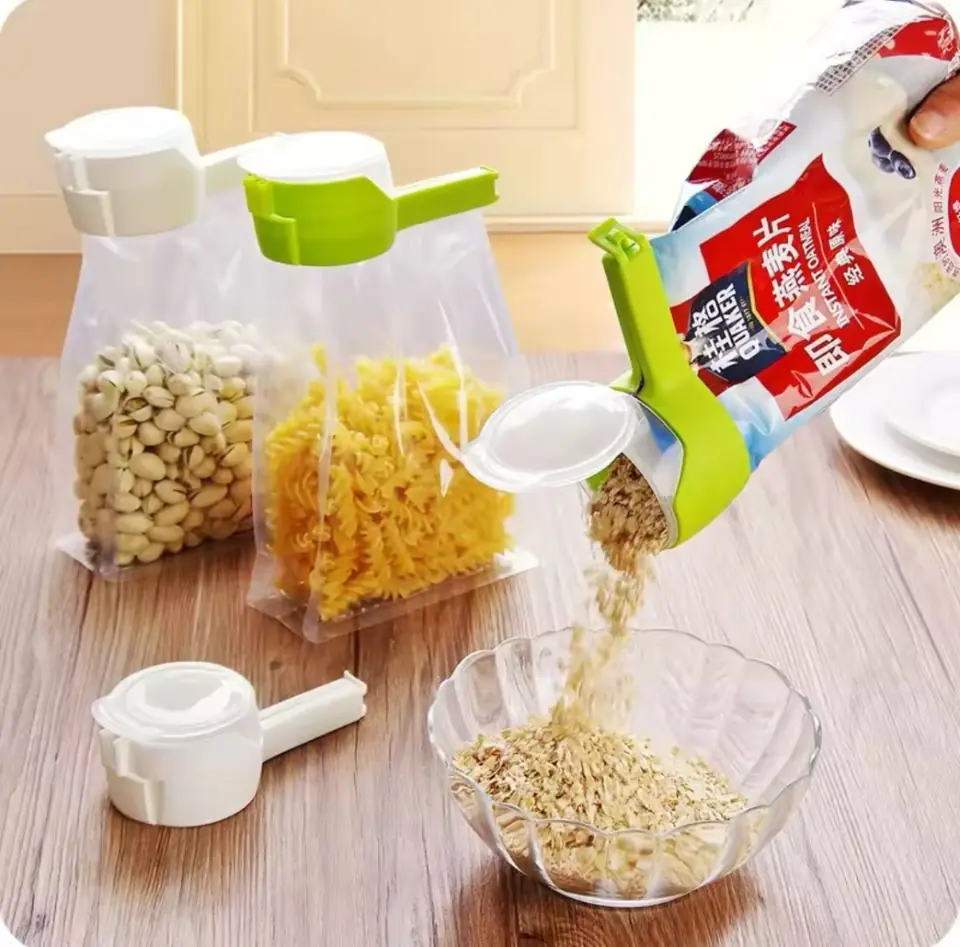 Clip Cierra Fácil Para Bolsas Con Tapa Para Verter Y Cerrar