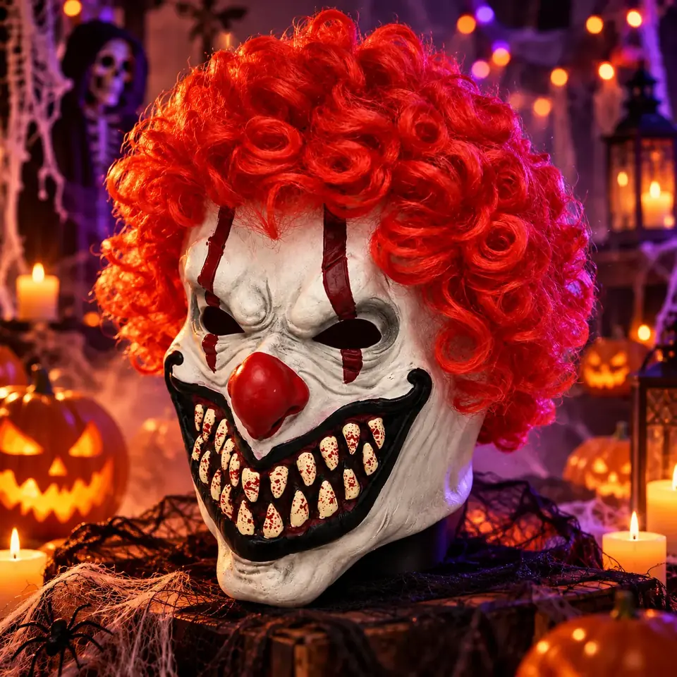 Máscara de payaso de cabeza completa para Halloween