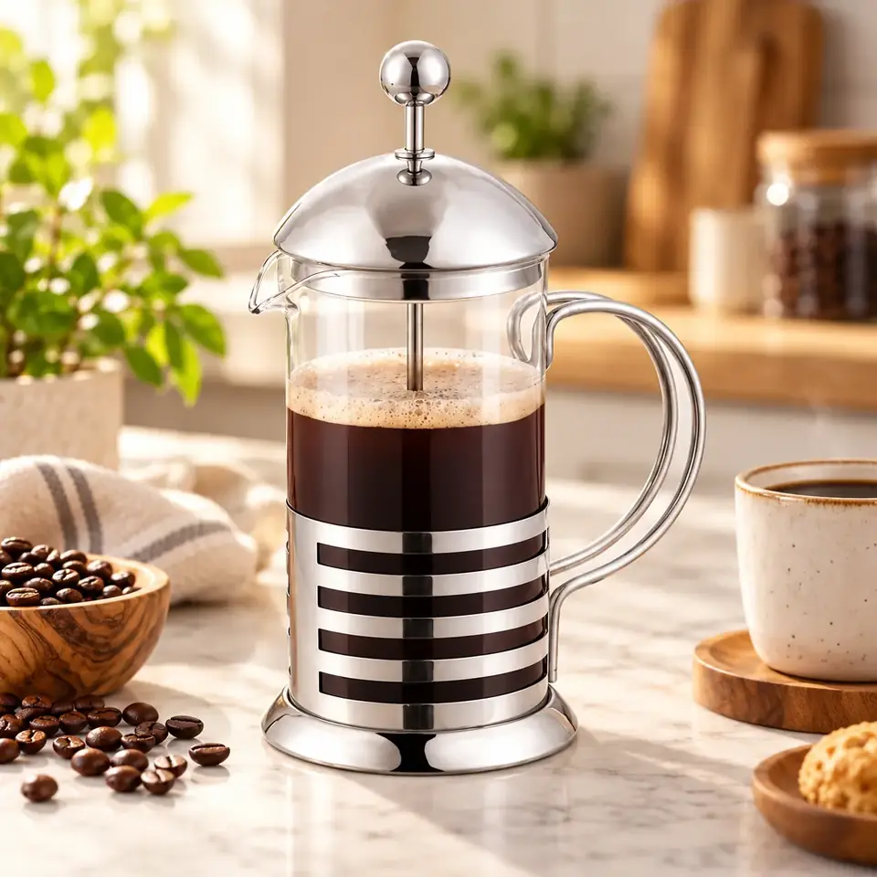 Cafetera Francesa Manual Prensa Embolo Vidrio 600ml
