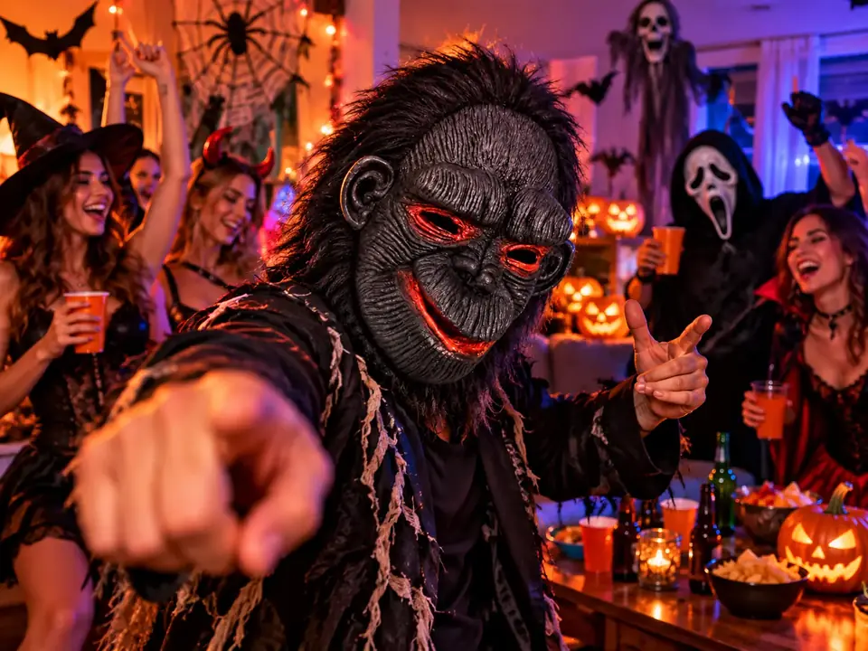 Máscara de gorila cubre toda la cabeza para Halloween