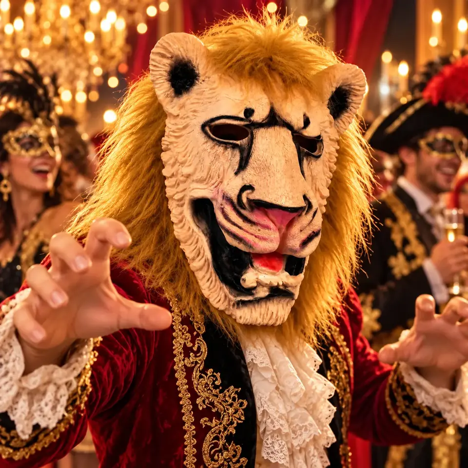 Máscara de león de cabeza completa para Halloween