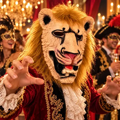 Máscara de león de cabeza completa para Halloween