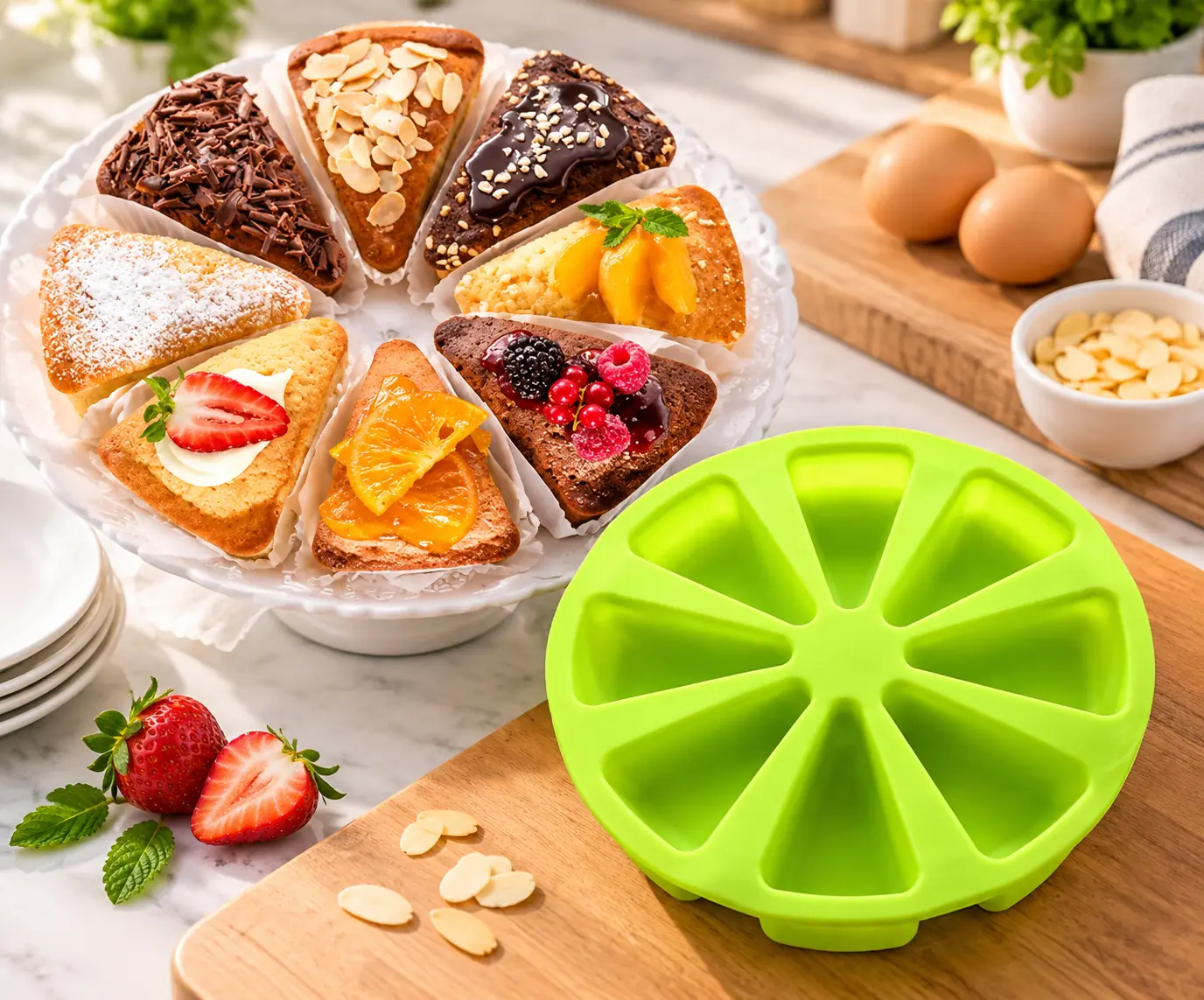 Molde De Silicona Para Hornear Tortas 8 Porciones