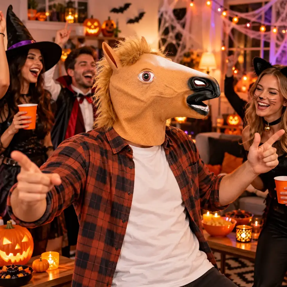 Máscara de caballo Acabado texturizado para Halloween