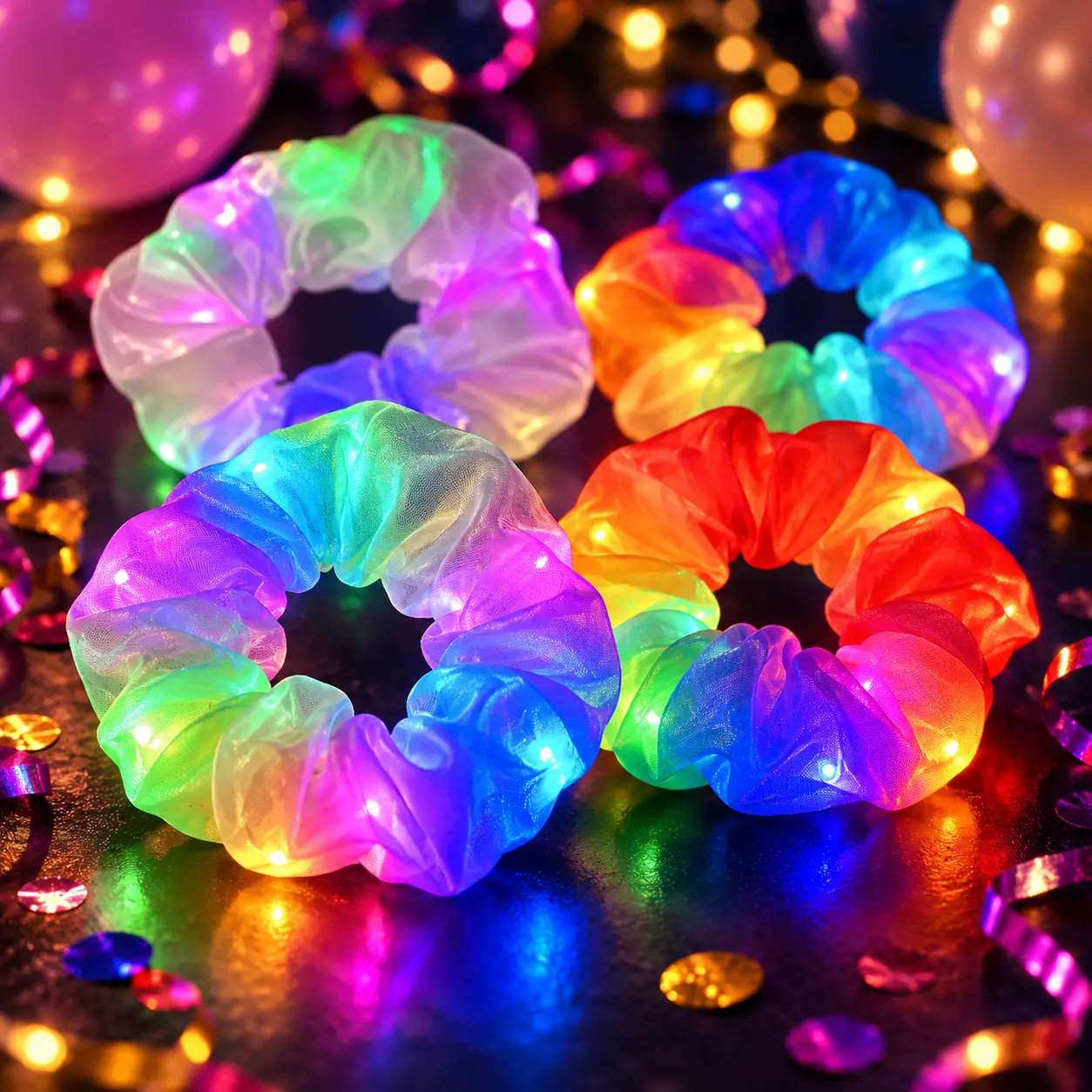 Coleros, Moños Luminosos Elástico Con Luz Colitas Luces web