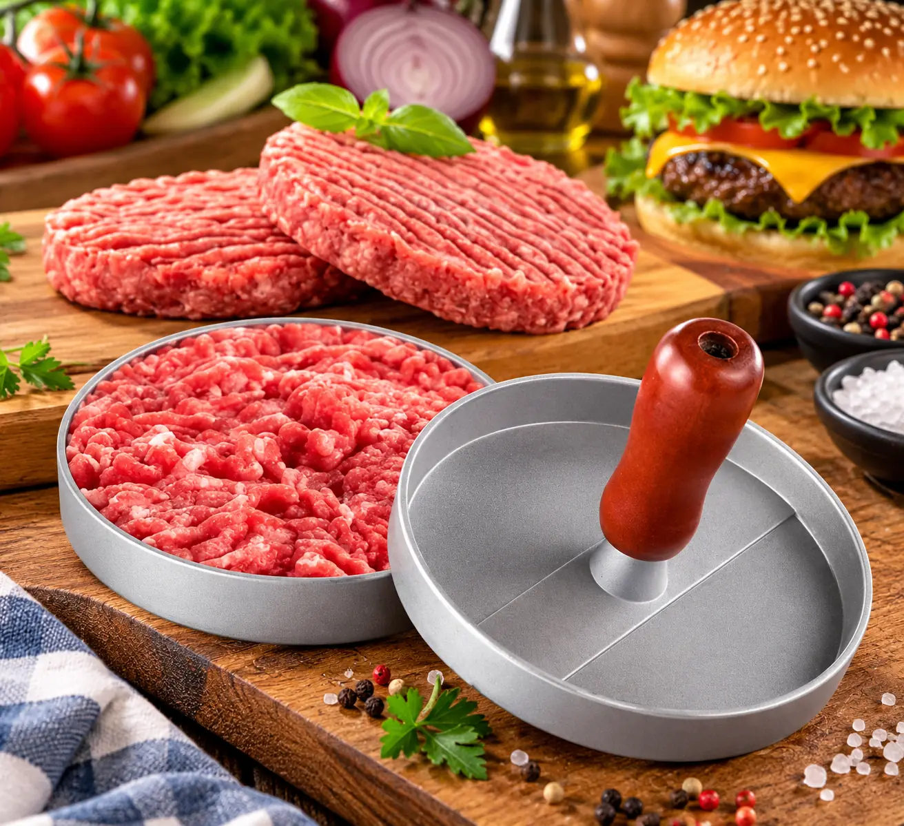 Molde Prensa Plancha De Metal Para Hacer Hamburguesas