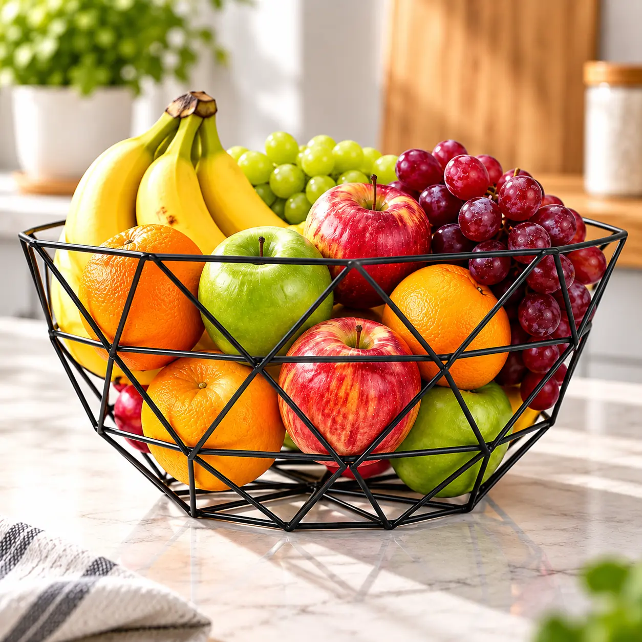 Frutero Cesto De Frutas De Mesa Metálico 27 x 13cm