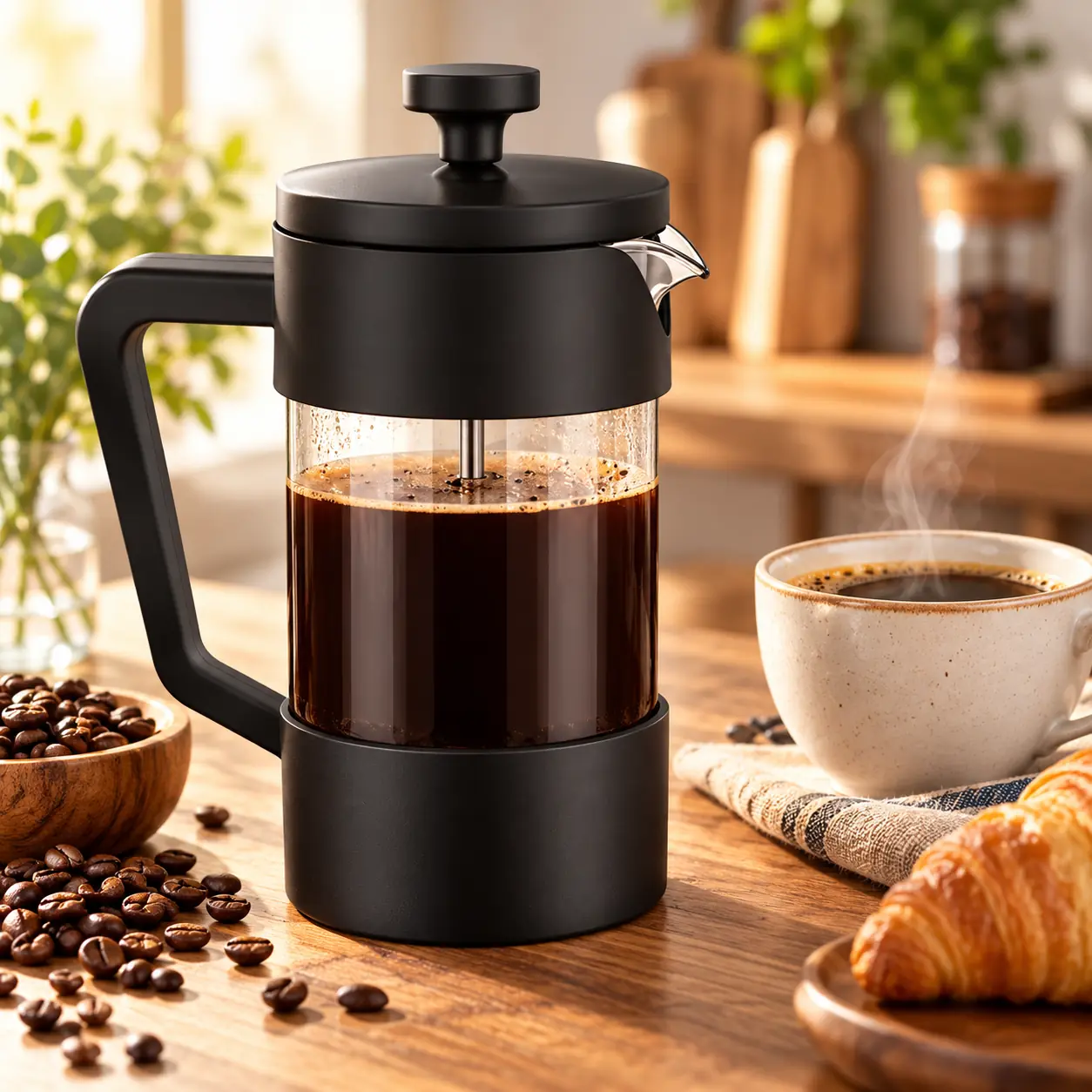 Cafetera Manual Embolo Prensa Francesa Vidrio 600ml