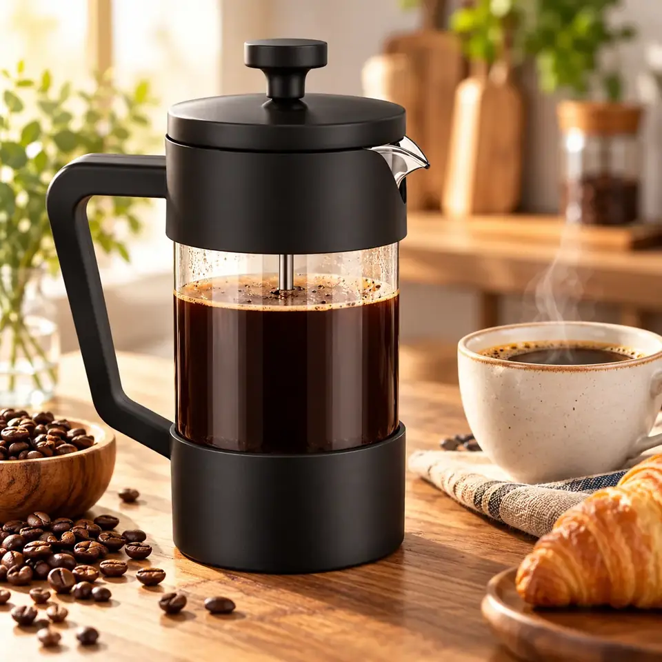 Cafetera Manual Embolo Prensa Francesa Vidrio 600ml