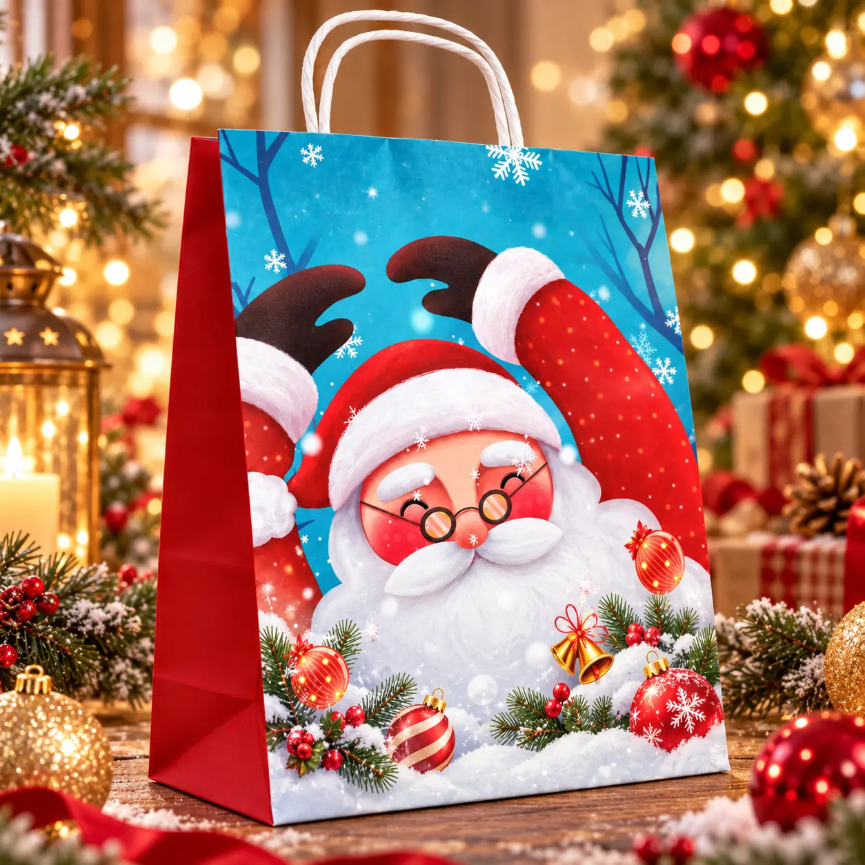 Bolsa de papel de Navidad para regalos 15x11x8cm