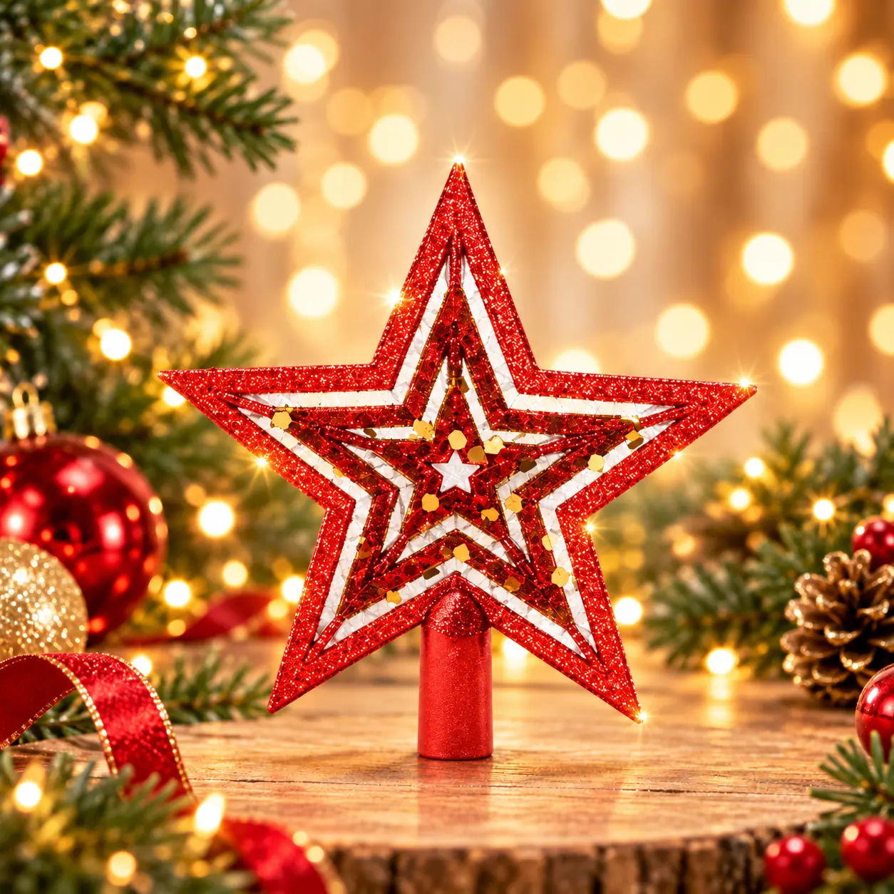 Mini puntero estrella de navidad 10cm