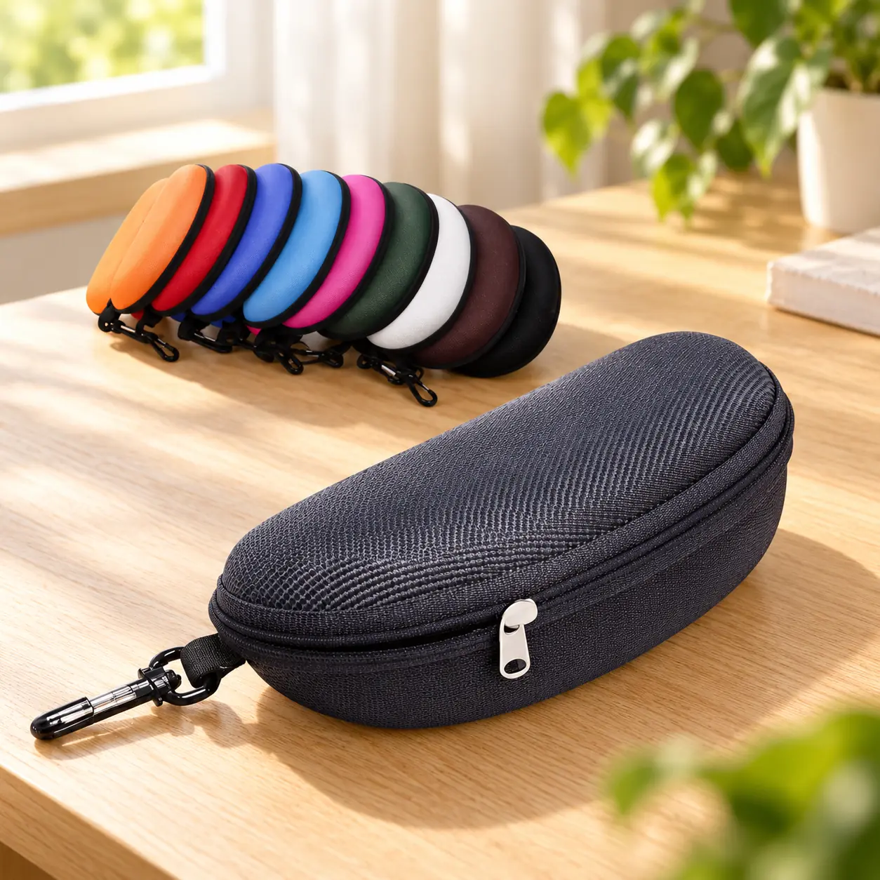 Estuche Para Lentes Rígidos Gafas De Sol Con Cierre y Clip