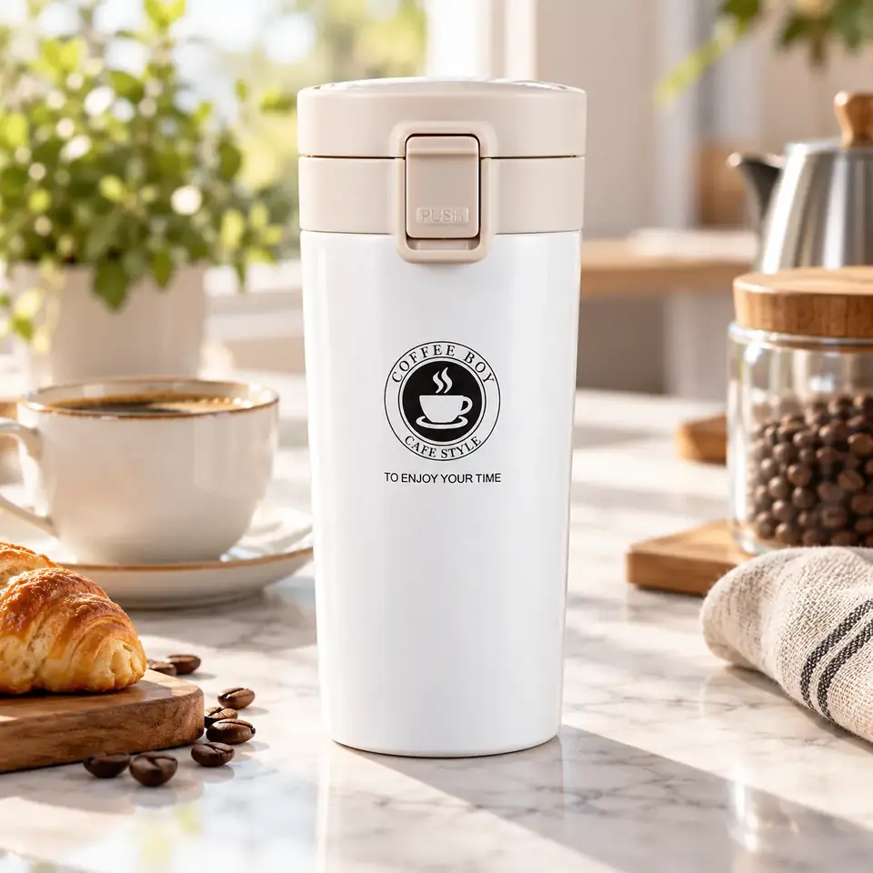 Vaso Térmico 380ml Con Tapa Gran Calidad