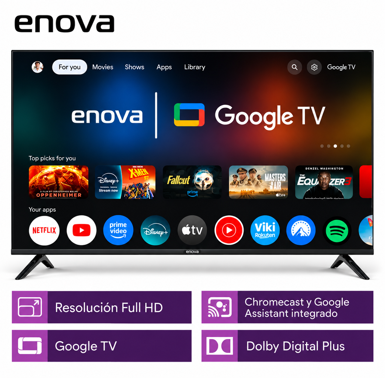 Smart TV Enova 50" Full HD Google TV