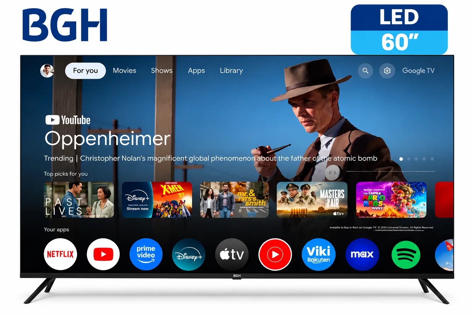 Smart TV BGH 60" 4K UHD Google TV