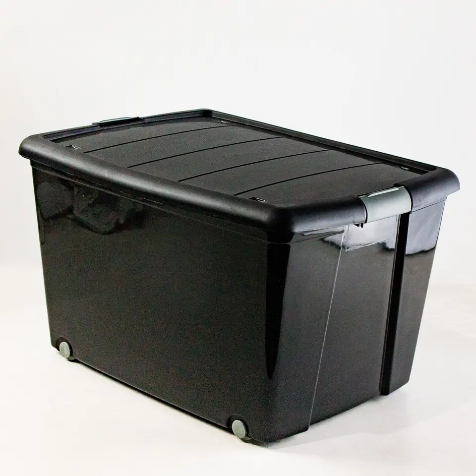 426615 - CONTENEDOR/ORGANIZADOR PLASTICO 94 LTS C/RUEDAS Y TAPA 63x45x36.5
