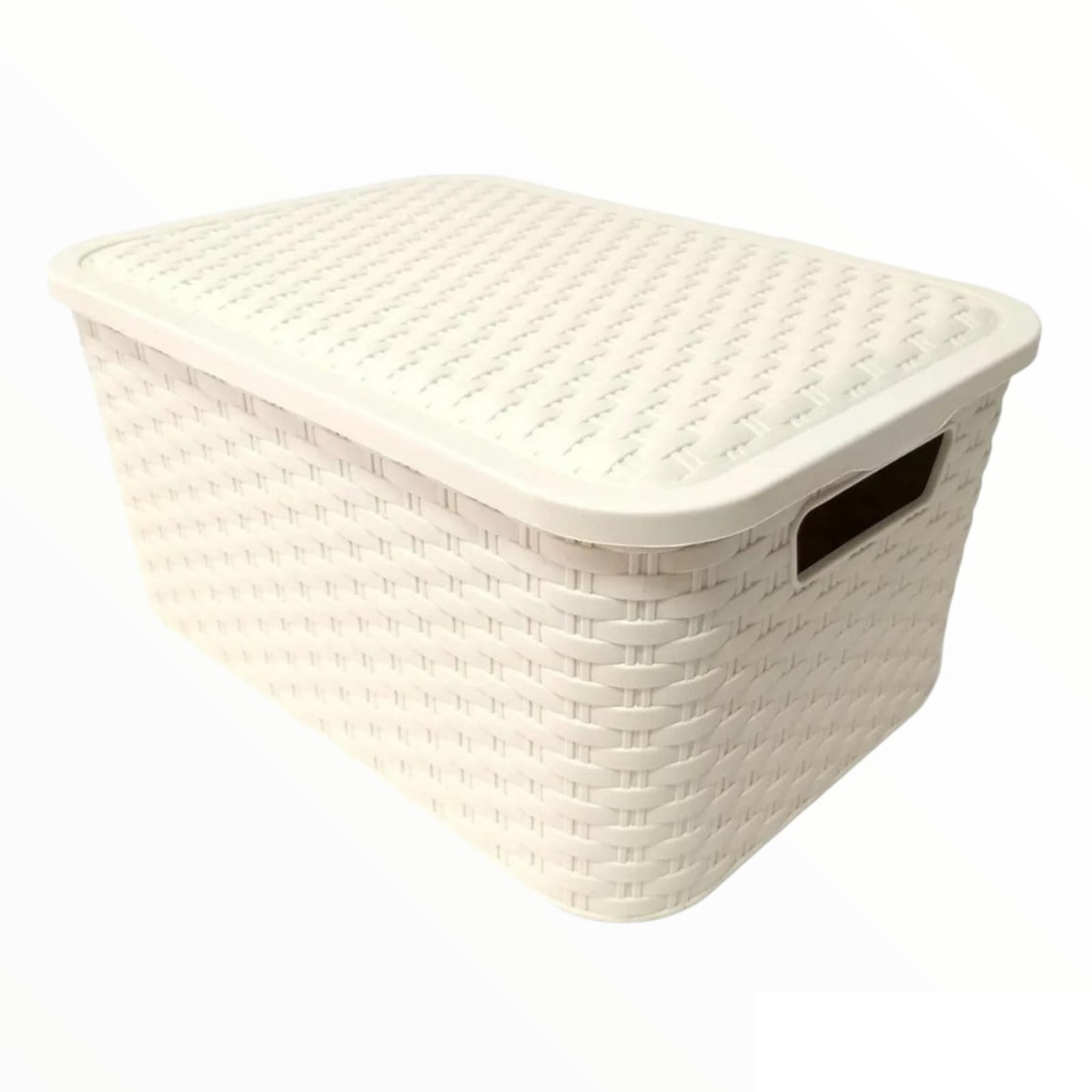 404164/BLAN - ORGANIZADOR SIMIL MIMBRE CON TAPA BLANCO 36 x 26 x 16.5 UKU N2