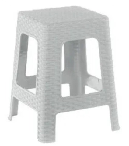 269807/BLAN - BANQUETA PLASTICA SIMIL MIMBRE BLANCA UKU