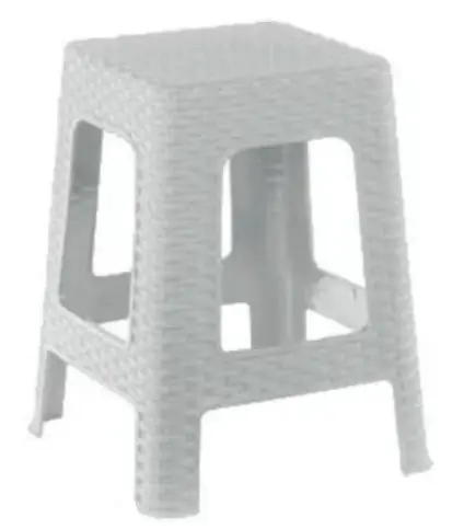 269807/BLAN - BANQUETA PLASTICA SIMIL MIMBRE BLANCA UKU