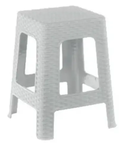 269807/BLAN - BANQUETA PLASTICA SIMIL MIMBRE BLANCA UKU