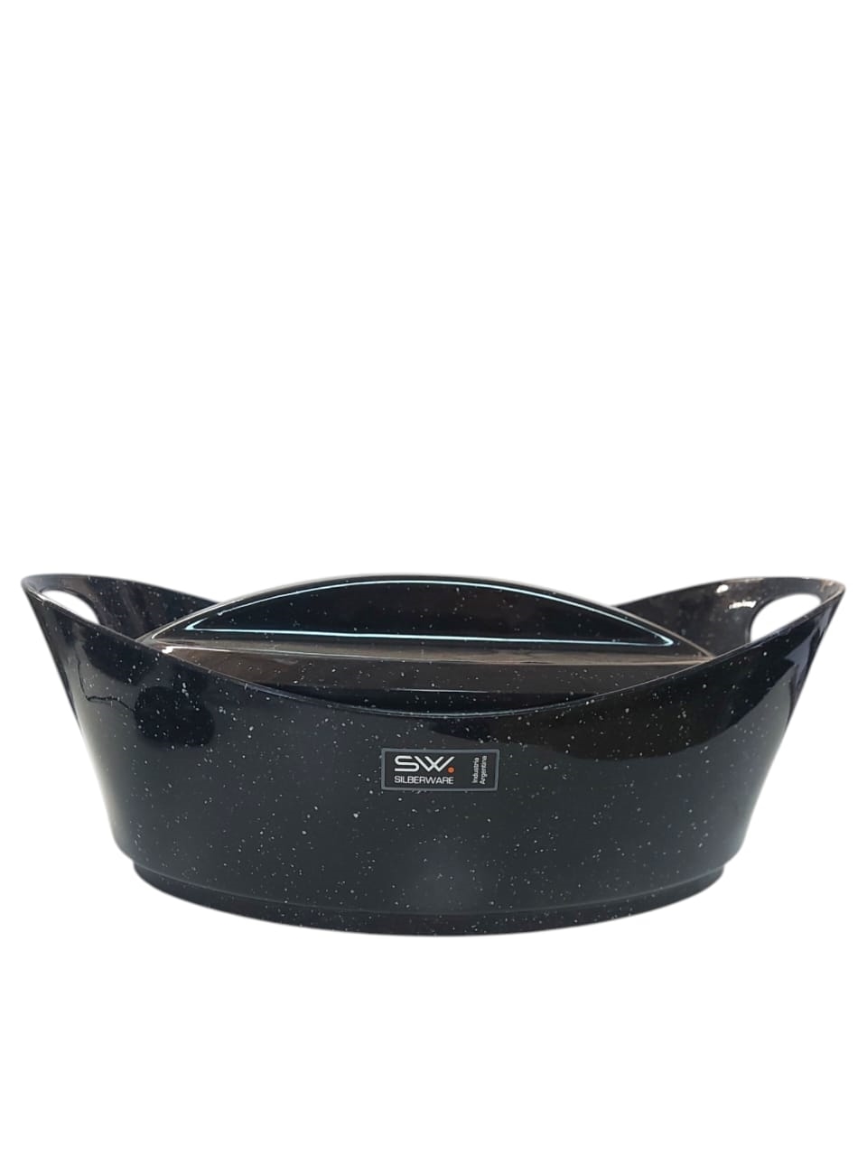 425242-FUENTE PLASTICO OVAL 3600cc. CON TAPA - GRANITO