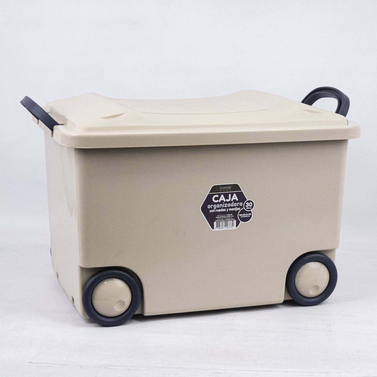 418734 - CAJA ORGANIZADORA 30 LTS CON RUEDAS Y MANIJAS 46X33.5X32CM (700210BP)