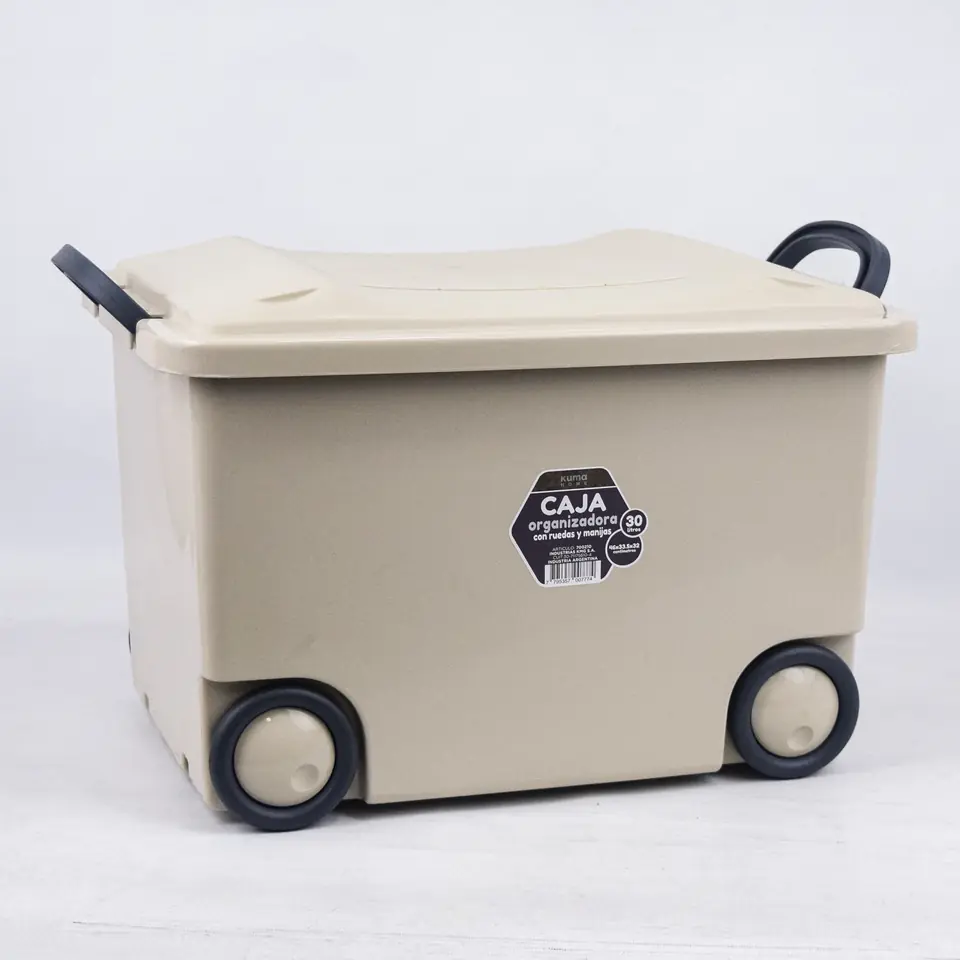 418734 - CAJA ORGANIZADORA 30 LTS CON RUEDAS Y MANIJAS 46X33.5X32CM (700210BP)