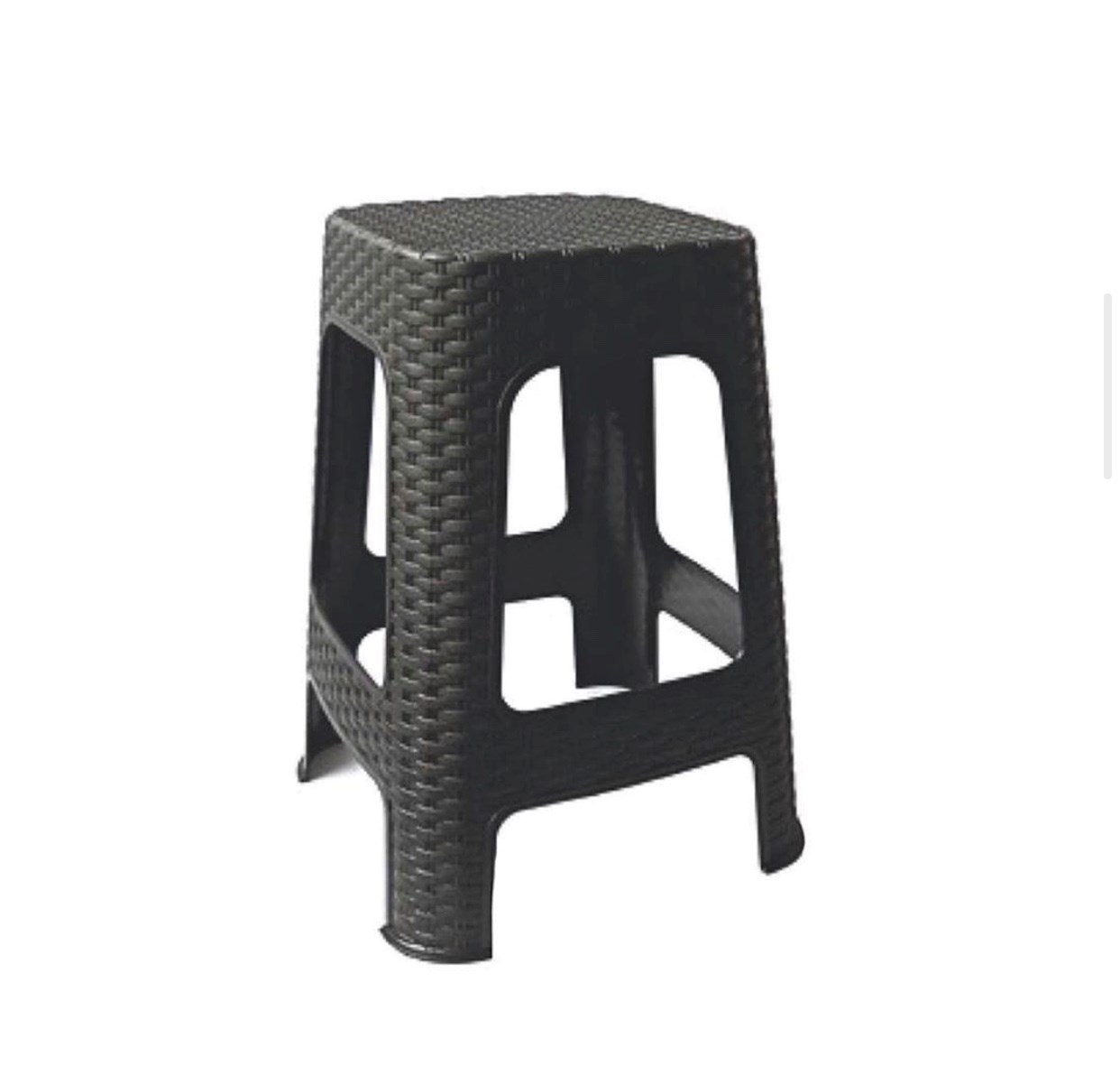 269807/NEGR - BANQUETA PLASTICA SIMIL MIMBRE NEGRA UKU