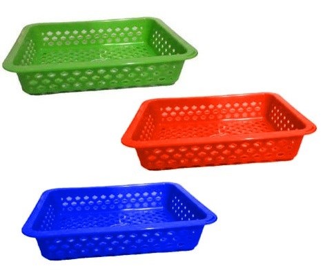 404750 - CANASTO PLASTICO MULTIUSO RECTANGULAR MEDIANO 28X21 CM