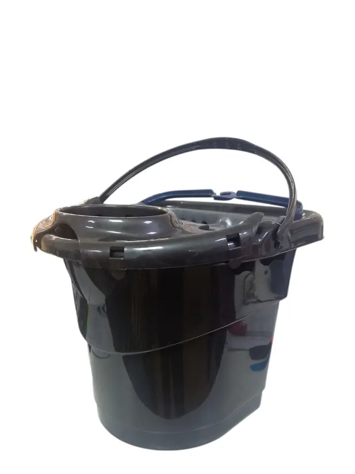 413185-SET BALDE PARA MOPA CON ESCURRIDOR + CANASTO -(7-8012) CROM