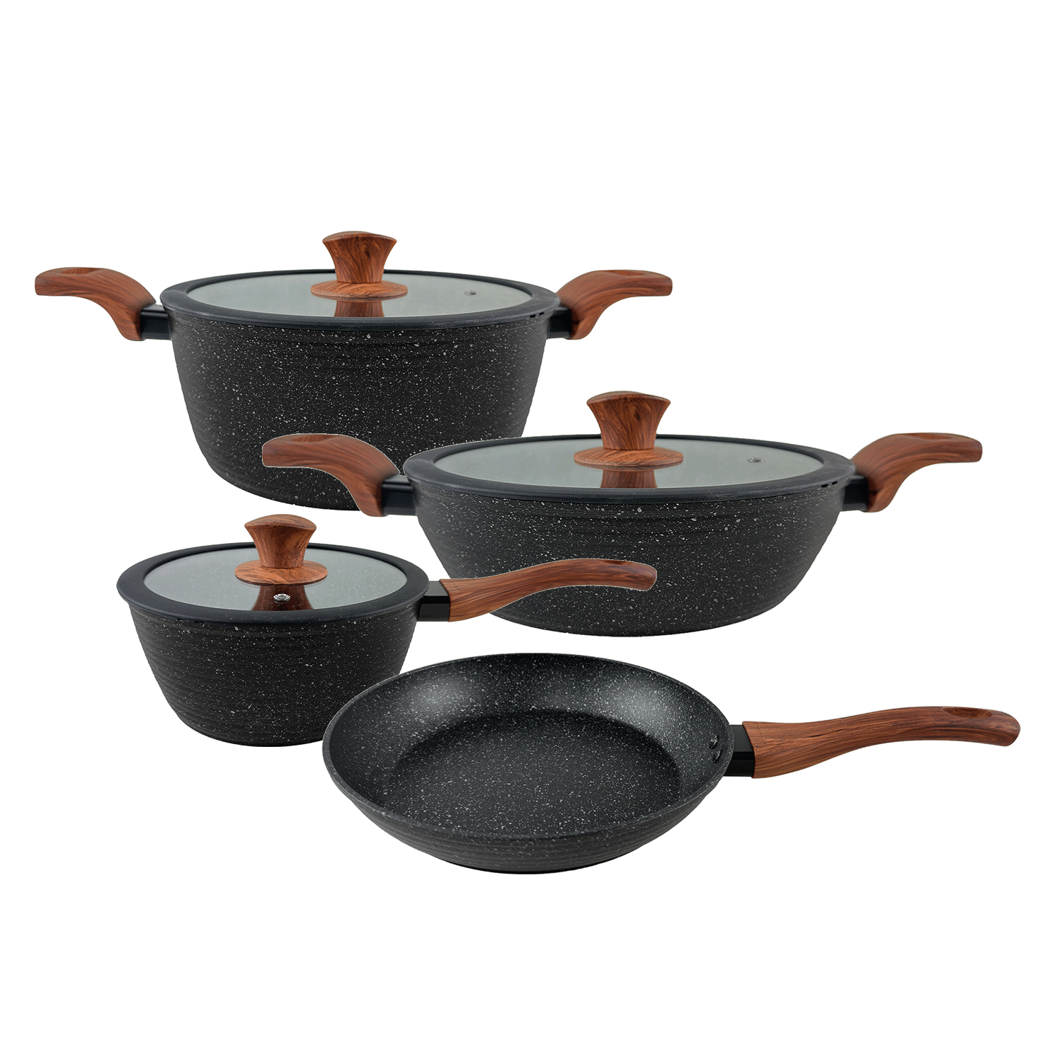 U503637 - BATERIA DE COCINA 7PZS PRETO CUORI (7P-PRETO)