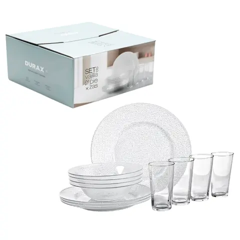 424256 - SET ENSALADERA VIDRIO FIRENZE + 4 COMPOTERAS - DURAX