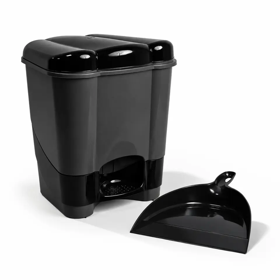 429738 - SET CESTO PLASTICO RESIDUOS 12LT CON PEDAL + PALA